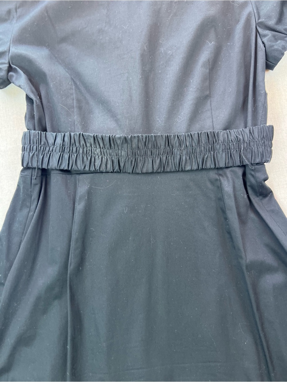 Women’s Black Belted Short Sleeve Collared Sleek Business Professional Dress-8P - Picture 3 of 9